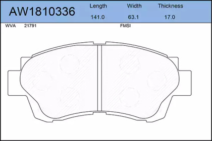 Комплект тормозных колодок AYWIPARTS AW1810336