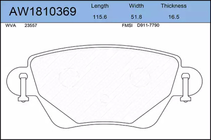 Комплект тормозных колодок AYWIPARTS AW1810369