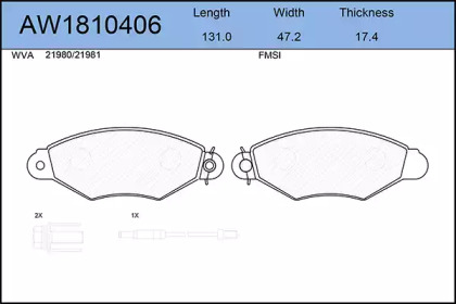 Комплект тормозных колодок AYWIPARTS AW1810406