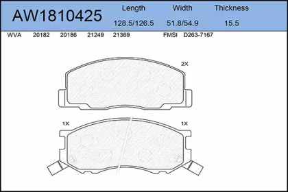 Комплект тормозных колодок AYWIPARTS AW1810425