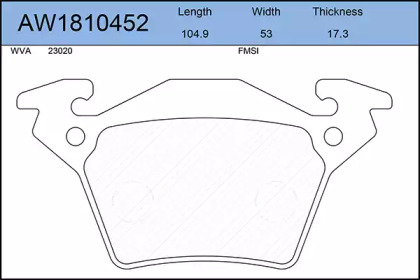 Комплект тормозных колодок AYWIPARTS AW1810452