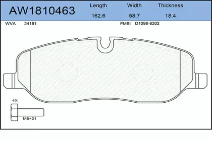 Комплект тормозных колодок AYWIPARTS AW1810463