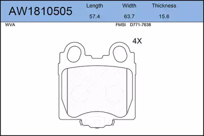 Комплект тормозных колодок AYWIPARTS AW1810505