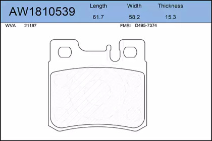 Комплект тормозных колодок AYWIPARTS AW1810539