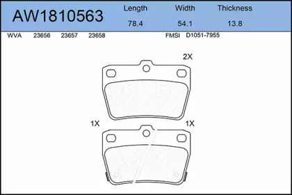 Комплект тормозных колодок AYWIPARTS AW1810563