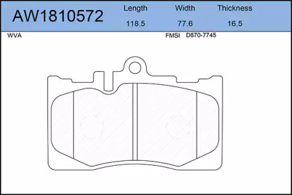 Комплект тормозных колодок AYWIPARTS AW1810572