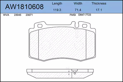 Комплект тормозных колодок AYWIPARTS AW1810608