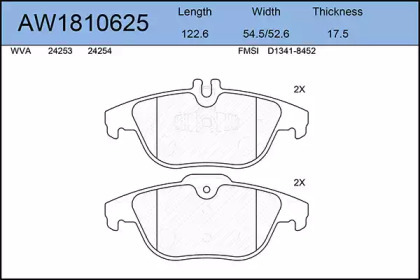 Комплект тормозных колодок AYWIPARTS AW1810625