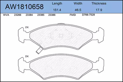 Комплект тормозных колодок AYWIPARTS AW1810658