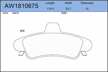 Комплект тормозных колодок AYWIPARTS AW1810675