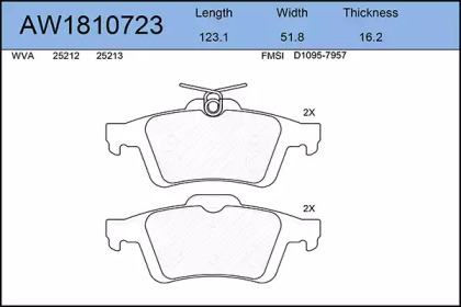 Комплект тормозных колодок AYWIPARTS AW1810723