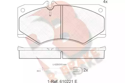 Комплект тормозных колодок R BRAKE RB0405-113