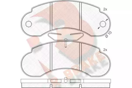 Комплект тормозных колодок, дисковый тормоз R BRAKE RB0452