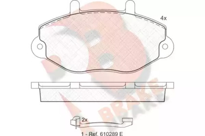 Комплект тормозных колодок R BRAKE RB0897-203