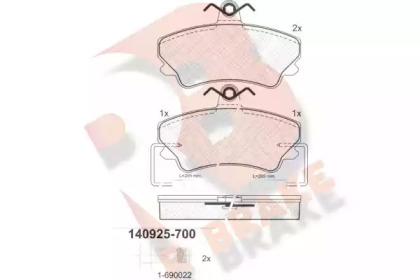 Комплект тормозных колодок R BRAKE RB0925-700