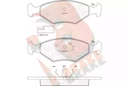 Комплект тормозных колодок R BRAKE RB0927