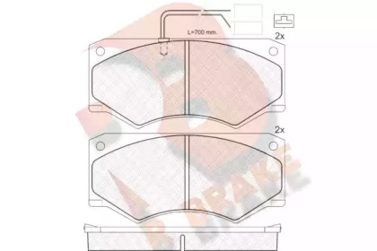 Комплект тормозных колодок R BRAKE RB0964