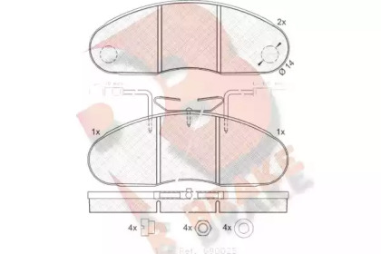 Комплект тормозных колодок R BRAKE RB0994