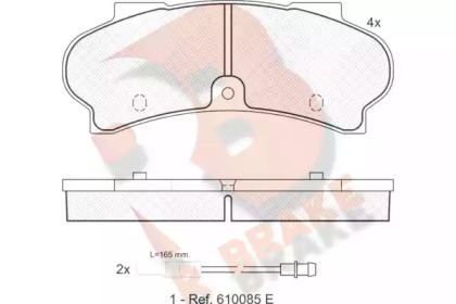 Комплект тормозных колодок R BRAKE RB1028