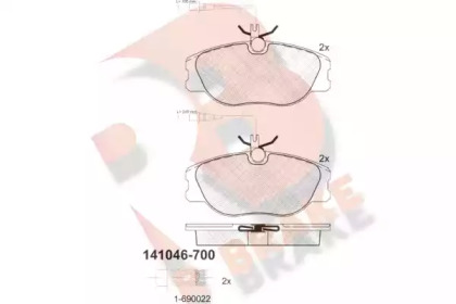 Комплект тормозных колодок R BRAKE RB1046-700