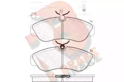 Комплект тормозных колодок R BRAKE RB1054-203