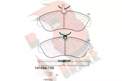 Комплект тормозных колодок R BRAKE RB1054-700