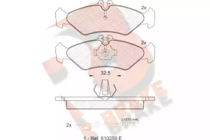 Комплект тормозных колодок R BRAKE RB1102