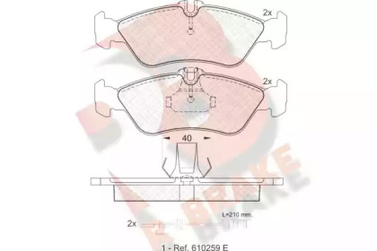 Комплект тормозных колодок R BRAKE RB1103