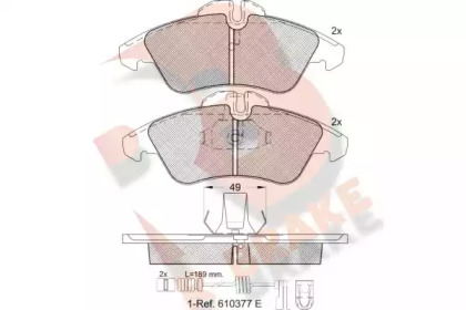 Комплект тормозных колодок R BRAKE RB1104-203