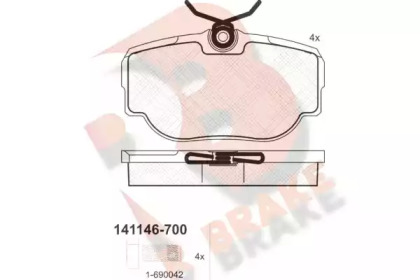 Комплект тормозных колодок R BRAKE RB1146