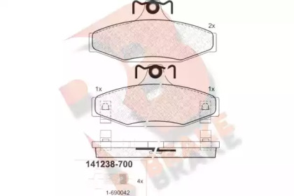 Комплект тормозных колодок R BRAKE RB1238-700