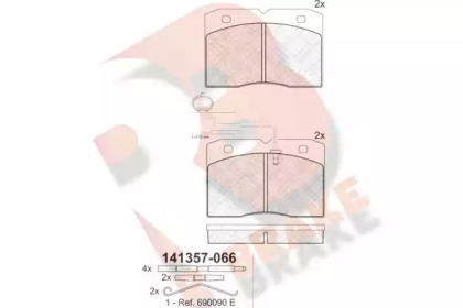 Комплект тормозных колодок R BRAKE RB1357-066