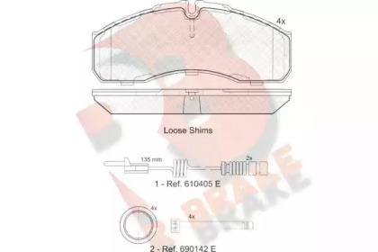 Комплект тормозных колодок R BRAKE RB1499-203