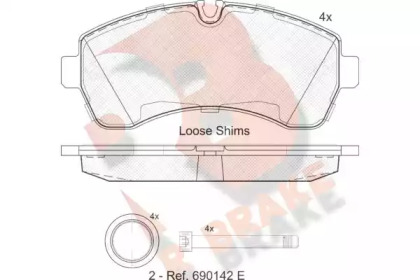 Комплект тормозных колодок R BRAKE RB1785