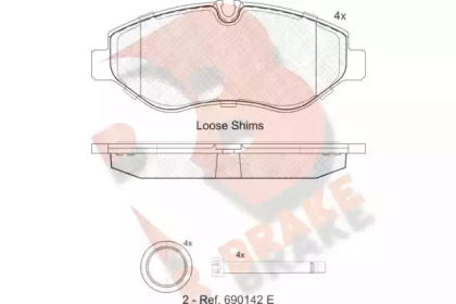 Комплект тормозных колодок R BRAKE RB1786