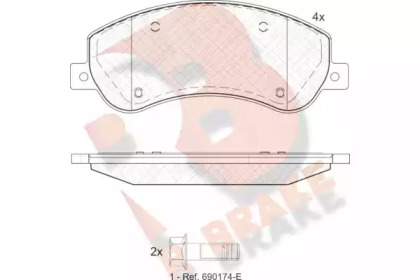 Комплект тормозных колодок R BRAKE RB1793-204