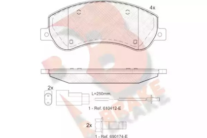 Комплект тормозных колодок R BRAKE RB1793