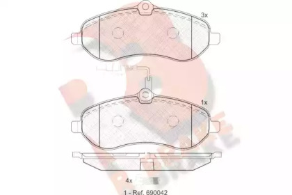 Комплект тормозных колодок R BRAKE RB1802