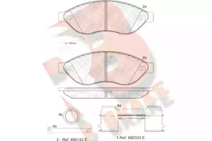 Комплект тормозных колодок R BRAKE RB1803-203