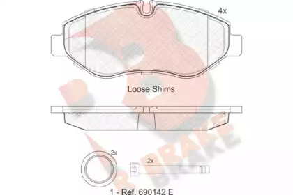 Комплект тормозных колодок R BRAKE RB1832