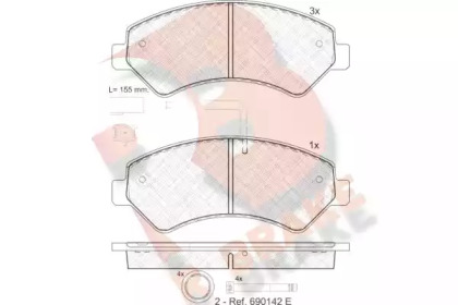 Комплект тормозных колодок R BRAKE RB1836