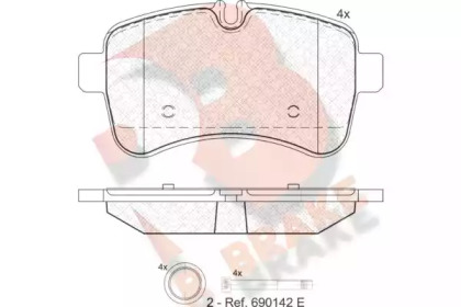 Комплект тормозных колодок, дисковый тормоз R BRAKE RB1837