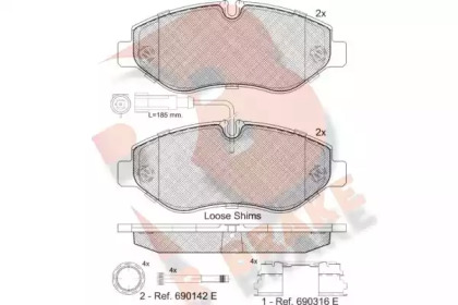 Комплект тормозных колодок R BRAKE RB1846-066