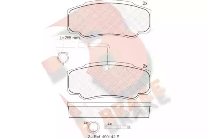 Комплект тормозных колодок R BRAKE RB1847