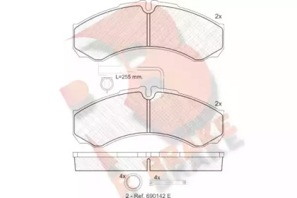 Комплект тормозных колодок R BRAKE RB1848