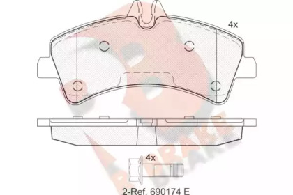 Комплект тормозных колодок R BRAKE RB1849