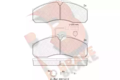 Комплект тормозных колодок R BRAKE RB1889