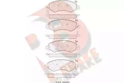 Комплект тормозных колодок R BRAKE RB1971