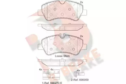 Комплект тормозных колодок R BRAKE RB2116