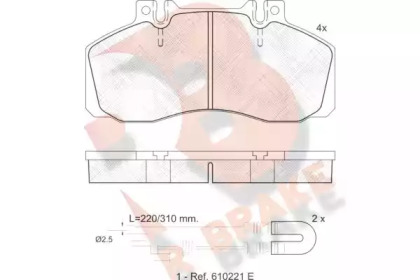 Комплект тормозных колодок R BRAKE RB0722